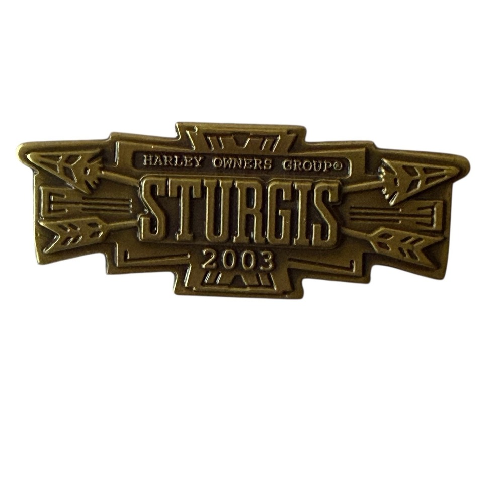 Harley Davidson HOG Sturgis 2003 Pin Harley Owners Group Antique Brass Rally